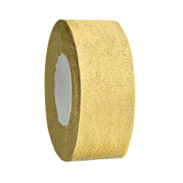 38mm Glitter Ribbon 30 Mtr Roll Gold - Click Image to Close